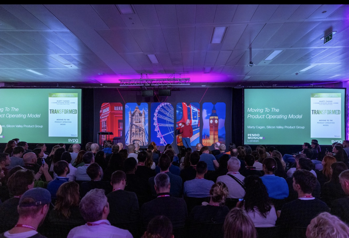 Marty Cagan keynote on the PendomoniumX London stage